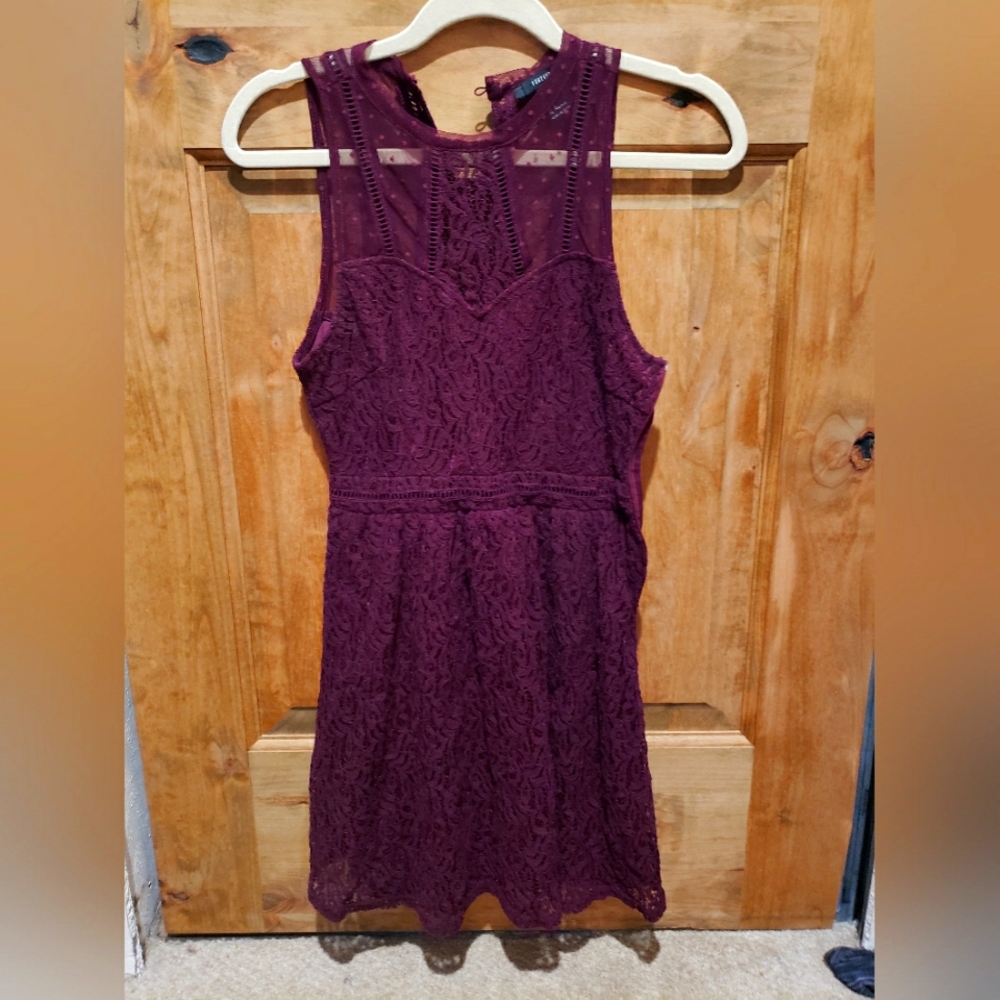 Wine Purple Lace Dress
